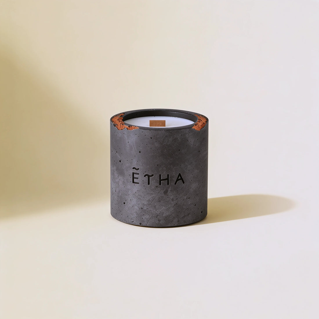 ETHA Wisdom of Fire handcrafted candle, top view