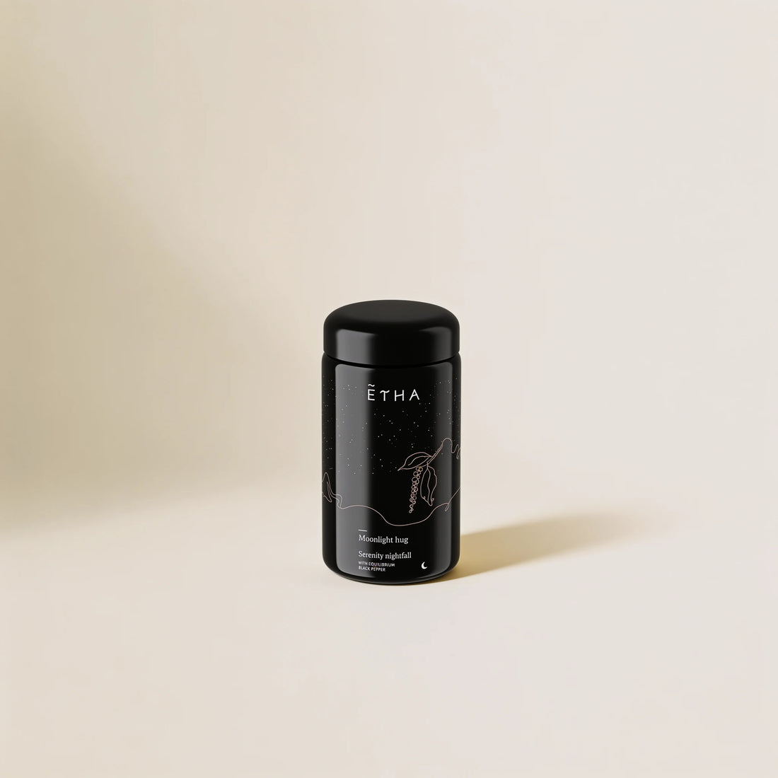ETHA tea jar, Kapha Serenity Nightfall blend, top view