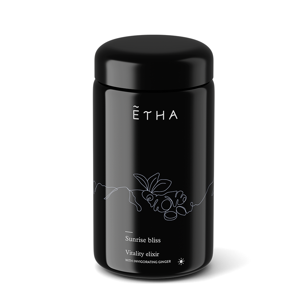 ETHA tea jar, Vata Vitality Elixir blend, top view