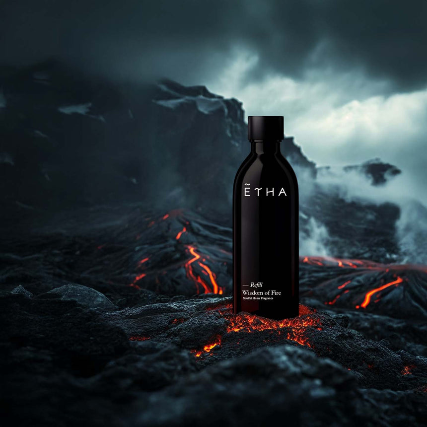 ETHA Wisdom of Fire diffuser refill oil, styled shot